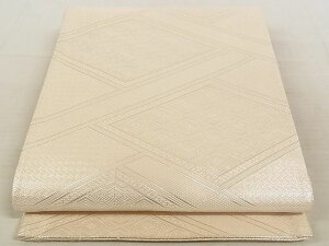 平和屋着物◎本綾佐賀錦 伝統工芸品産業功労者 岡野武一郎 全通柄 本袋帯 菱文 銀糸 正絹 逸品 AAAI6348Ajz