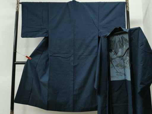 平和屋着物●男性 紬 アンサンブル 色無地 留紺色 正絹 逸品 CAAS6825yc 平和屋着物●男性 紬 アンサンブル 色無地 留紺色 正絹 逸品 CAAS6825yc
