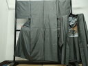 平和屋着物●男性 本場大島紬 アンサンブル 80亀甲 総詰め 正絹 逸品 CAAS8548vf