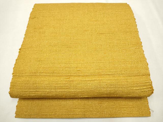 平和屋着物●信州紬　八寸名古屋帯　黄朽葉色　正絹　逸品　CAAT8012hy