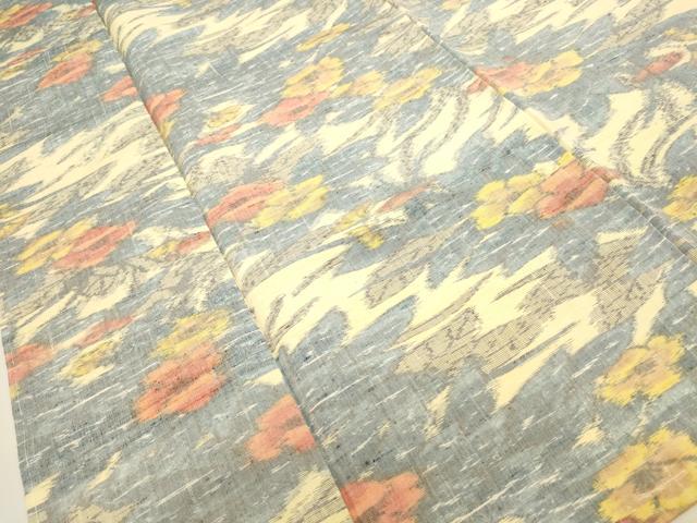 平和屋着物■上質な紬　草花文　正絹　逸品　DAAO8386op