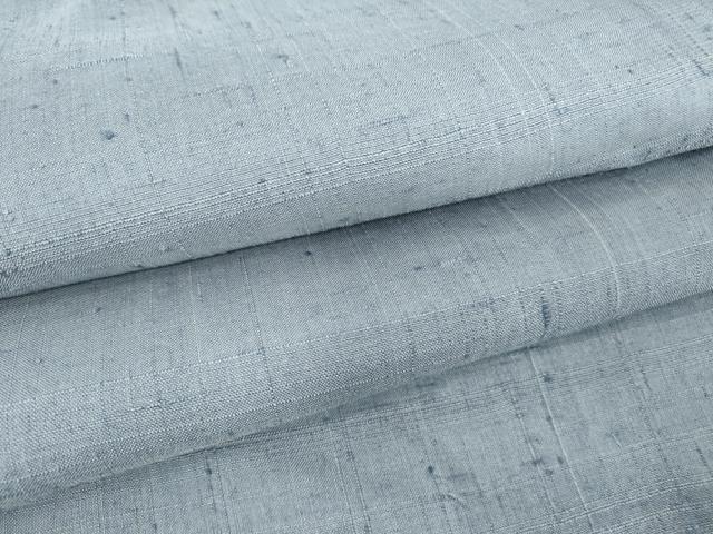 Rakuten - 平和屋着物▽生紬　単衣　青藤色　正絹　逸品　DAAT9355az