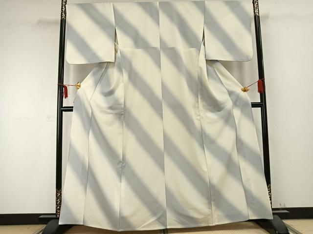 平和屋着物▽小紋　単衣　斜縞　夢工房　洗える着物　AABC0298fy