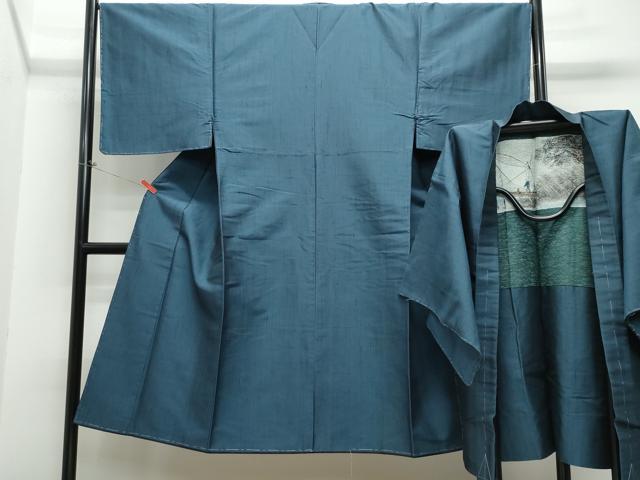 平和屋着物●男性　紬　アンサンブル　褐返色　正絹　逸品　未使用　CAAS8605vf