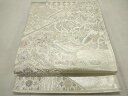 平和屋着物◎六通柄袋帯 松皮亀甲更紗文 銀糸 正絹 逸品 CAAV4332in