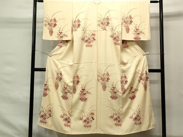 平和屋着物■付下げ　遠山草花文　正絹　逸品　CAAJ9205th