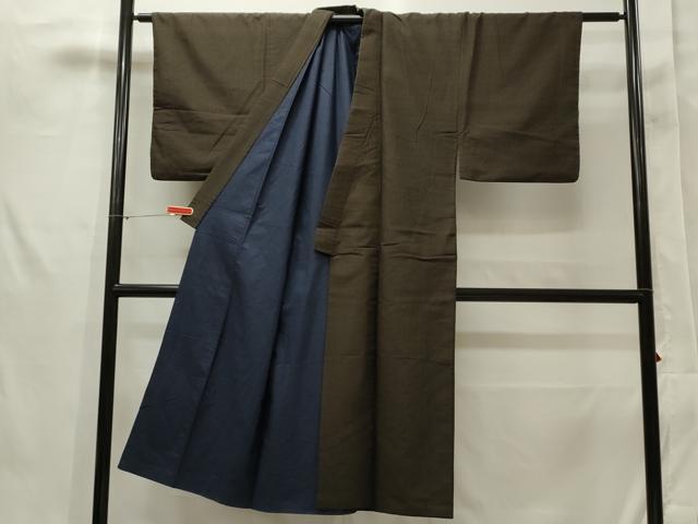 平和屋着物■男性　紬　格子柄　正絹　逸品　CAAK7284ze