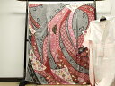 平和屋着物●豪華振袖・長襦袢セット 無双仕立て 駒刺繍 舞花文 金彩 正絹 逸品 CAAS0301th