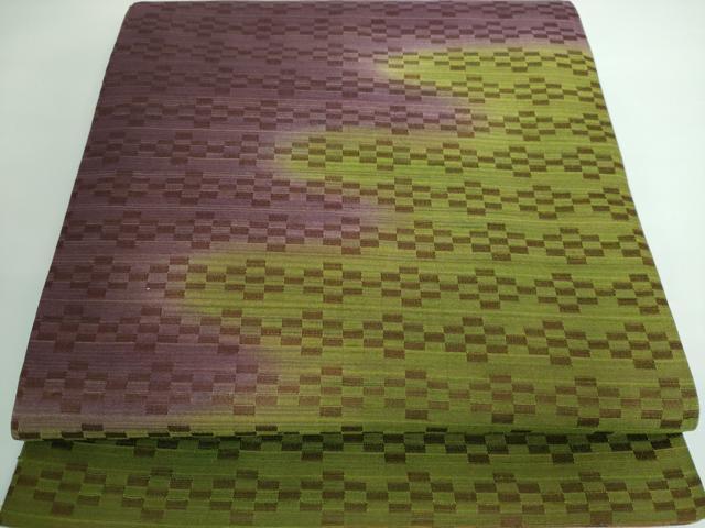 平和屋本店■極上　菅原工房　菅原結作　漢方染紬　双方向　両面　全通柄袋帯　霞文　間道　逸品　DZAA5297kh5