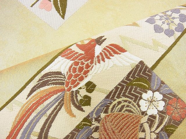 平和屋着物◎六通柄袋帯　唐織　斜取能衣文　金銀糸　逸品　BAAI4411jm