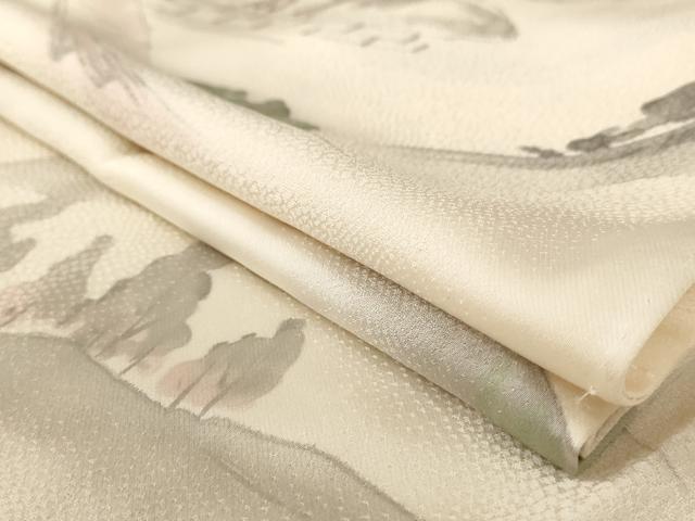 平和屋着物▽上質な小紋 単衣 手描き 遠山風景文 正絹 逸品 AAAT2890iu