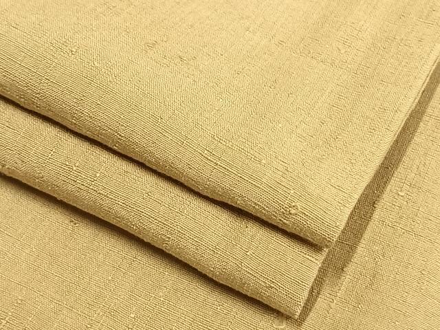 平和屋着物▽上質な紬　単衣　色無地　枯色　正絹　逸品　AAAW1355fy(4)