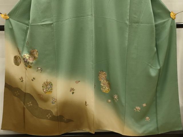 平和屋の平和屋着物■訪問着 仕覆文 暈し染め 金彩 正絹 逸品 AABJ2084sx｜アングル3