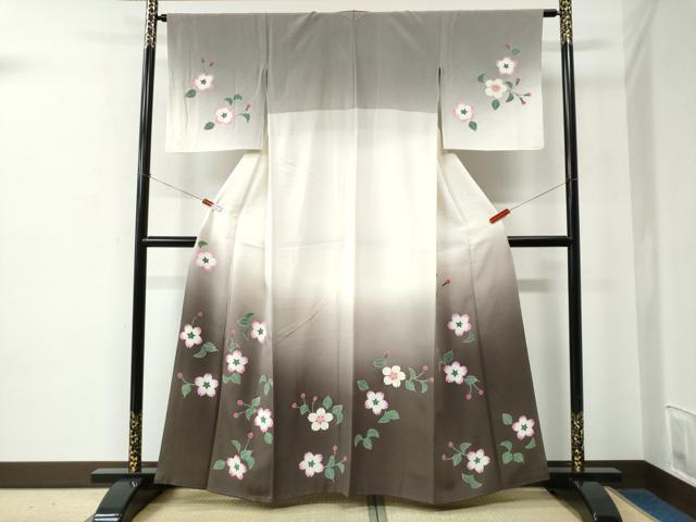 平和屋着物●世界的人形師 辻村寿三郎 ジュサブロー 訪問着 舞桜文 暈し染め 正絹 逸品 CABE2252yc