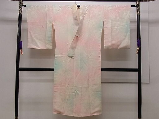 平和屋着物■上質な長襦袢 袷 流水草花丸地紋 暈し染め 逸品 CAAG1407dy 平和屋着物■上質な長襦袢 袷 流水草花丸地紋 暈し染め 逸品 CAAG1407dy