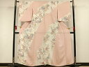 平和屋着物▽訪問着 単衣 道長草花文 正絹 逸品 AAAW1374fy