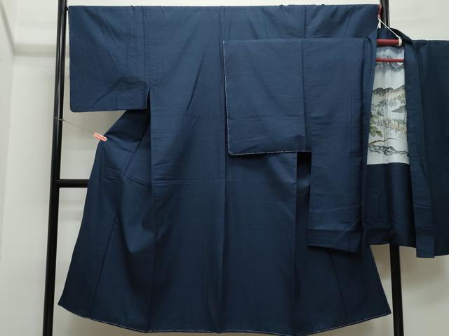 平和屋着物●男性 紬 アンサンブル 100亀甲 正絹 逸品 CAAR8227vf