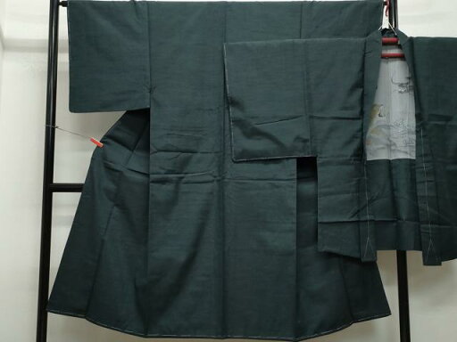 平和屋着物●男性 紬 アンサンブル 黒緑色 正絹 逸品 未使用 CAAR8228vf 平和屋着物●男性 紬 アンサンブル 黒緑色 正絹 逸品 未使用 CAAR8228vf