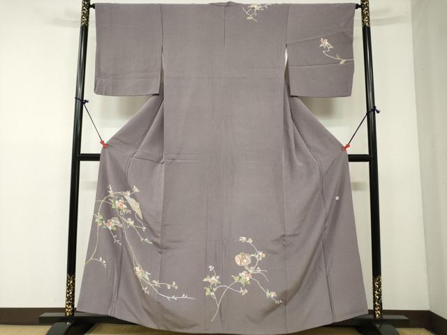 平和屋着物■訪問着 友禅 作家物 小槌 笠 枝花文 正絹 逸品 DAAQ5954ya