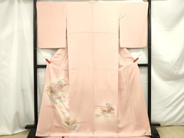 平和屋着物■中国三大刺繍　スワトウ刺繍　汕頭刺繍　訪問着　正倉院亀甲花松文　暈し染め　金彩　正絹　逸品　DAAZ3312ob