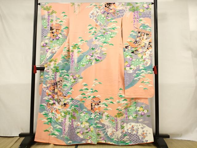平和屋着物■豪華振袖 几帳花鳥文 金彩 正絹 逸品 AAAS9062pf
