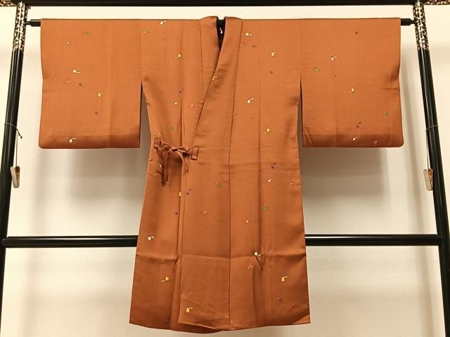 平和屋着物∞道中着　舞蝶文　ロング丈　正絹　逸品　CAAV5878id