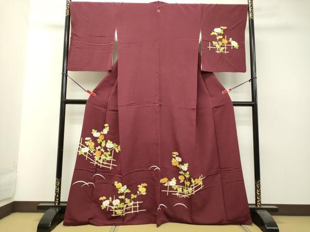 平和屋着物●銀座　志ま亀　訪問着　草花文　金彩　正絹　逸品　DAAS2260twのサムネイル