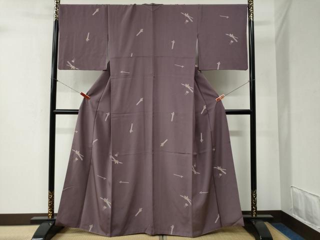 平和屋着物●上質な小紋　簪　金彩　正絹　逸品　CABB4409yc