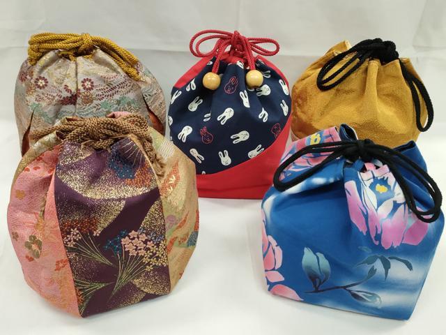 平和屋着物▼和装小物　和装バッグ　巾着まとめて5点　うさぎ　枝花文　金襴　金糸　袴　浴衣　逸品　CABJ1543ju