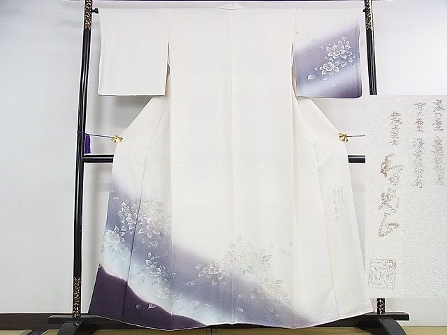 平和屋本店■極上　金彩友禅　卓越技能者・名工・和田光正　訪問着　仏桑花　ハイビスカス　　暈し染め　金銀彩　逸品　DZAA1201kh4