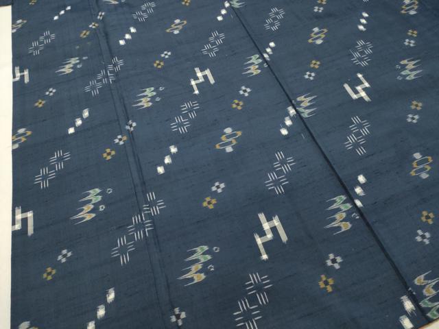 平和屋着物●上質な紬　琉球絣文様　正絹　逸品　DAAS2321tw