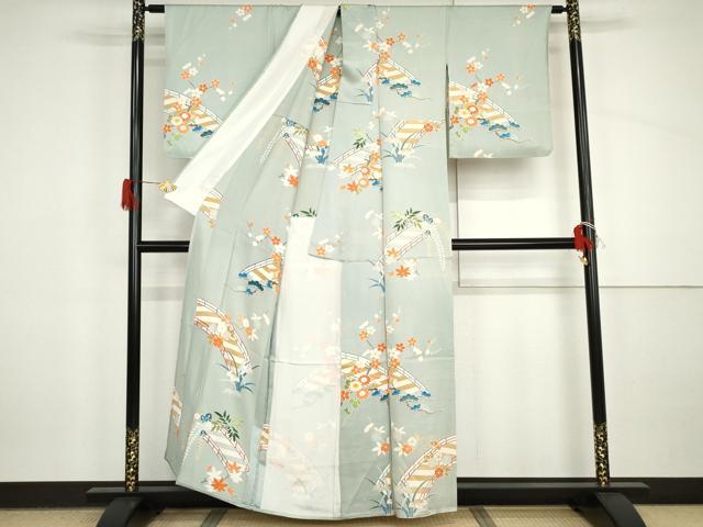 平和屋の平和屋着物▽訪問着　単衣　渡り橋松竹梅文　金彩　正絹　逸品　AABI8002cs｜アングル2
