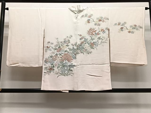 平和屋着物＃羽織　寿光織　草花文　金糸　正絹　逸品　CABG3844ua