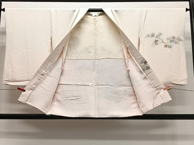 平和屋着物＃羽織　寿光織　草花文　金糸　正絹　逸品　CABG3844ua