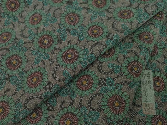 平和屋着物●重要無形文化財　人間国宝　中村勇二郎　江戸小紋　古代菊　正絹　逸品　AABC9233ck