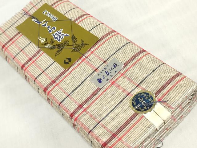 平和屋着物＊夏物　阿波しじら織　浴衣　反物　着尺　正藍染　格子　証紙付き　綿...
