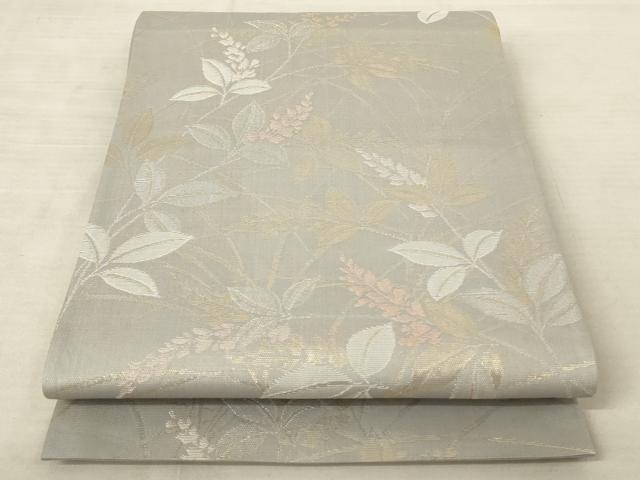 平和屋着物＊夏物　六通柄袋帯　草花文　金糸　正絹　逸品　AAAV2275pf