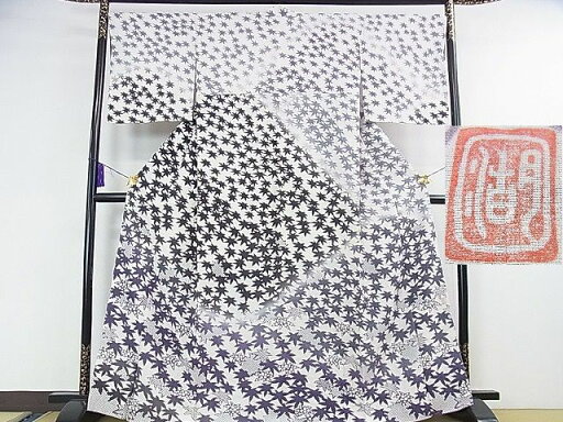 平和屋本店■極上 十日町 名門 滝泰謹製 訪問着 絞り 楓文 反端付き 逸品 未使用 DZAA0515kh4 平和屋本店■極上 十日町 名門 滝泰謹製 訪問着 絞り 楓文 反端付き 逸品 未使用 DZAA0515kh4
