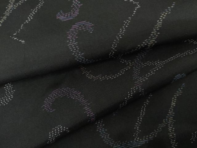 平和屋着物●本場大島紬　唐草文　黒地　正絹　逸品　AABL1078cs