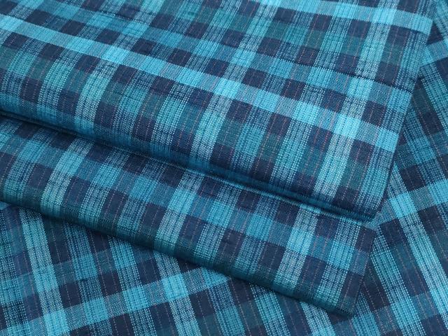 平和屋着物●上質な紬　格子　正絹　逸品　CABI3461yc