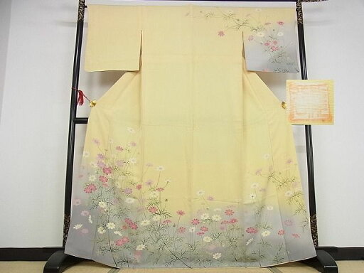 平和屋本店■極上 名門染元 秀美 十日町友禅 龍谷 訪問着 コスモス 暈し染め 着丈166cm 裄丈66cm 正絹 逸品 4kk0178 平和屋本店■極上 名門染元 秀美 十日町友禅 龍谷 訪問着 コスモス 暈し染め 着丈166cm 裄丈66cm 正絹 逸品 4kk0178