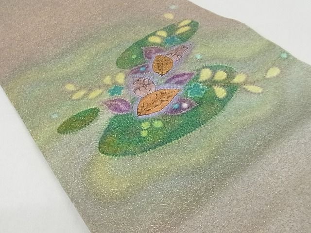 平和屋本店■極上　限定創作　久保田一竹　幻の辻が花　太鼓柄袋帯　絞り　金通し地　正絹　逸品　未使用　KAAA10316kk4