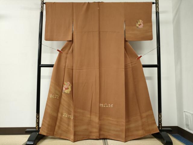 平和屋着物●訪問着 総刺繍 兎 草花文 正絹 逸品 CABE2309yc