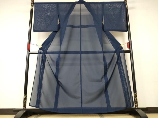 平和屋着物＊夏物　色無地　絽　褐返色　洗える着物　AABB2481jd