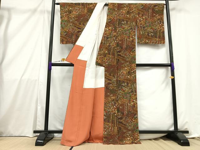 平和屋着物■上質な小紋　風景文　正絹　逸品　未使用　AABB9398mf