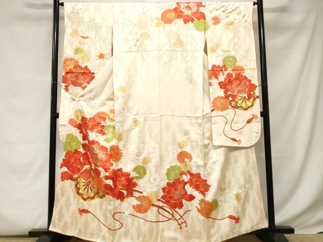 平和屋着物■豪華振袖 駒刺繍 花車文 金彩 正絹 逸品 CABC6089ev