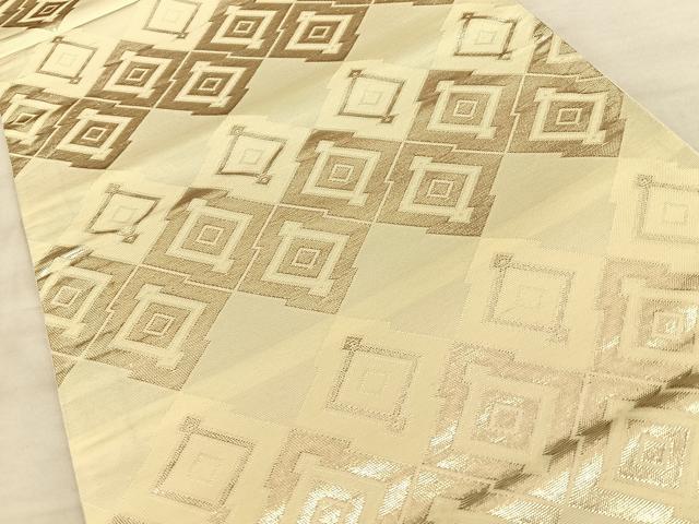 平和屋の平和屋着物◎六通柄袋帯 松皮菱 銀糸 正絹 逸品 BAAW7159qw｜アングル2