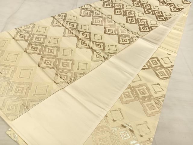 平和屋の平和屋着物◎六通柄袋帯 松皮菱 銀糸 正絹 逸品 BAAW7159qw｜アングル3
