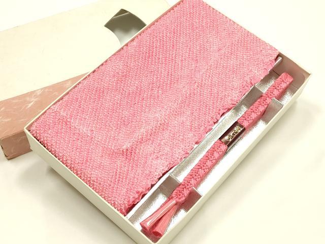 平和屋着物●和装小物 帯締め・帯揚げセット 平組 総絞り 逸品 未使用 AABJ9453ay