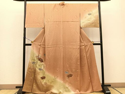 平和屋着物■訪問着 流水地紙花文 暈し染め 金彩 正絹 逸品 BAAN3000hv 平和屋着物■訪問着 流水地紙花文 暈し染め 金彩 正絹 逸品 BAAN3000hv